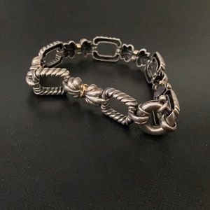 Sterling silver Vintage Italy ALS bracelet with 18k gold